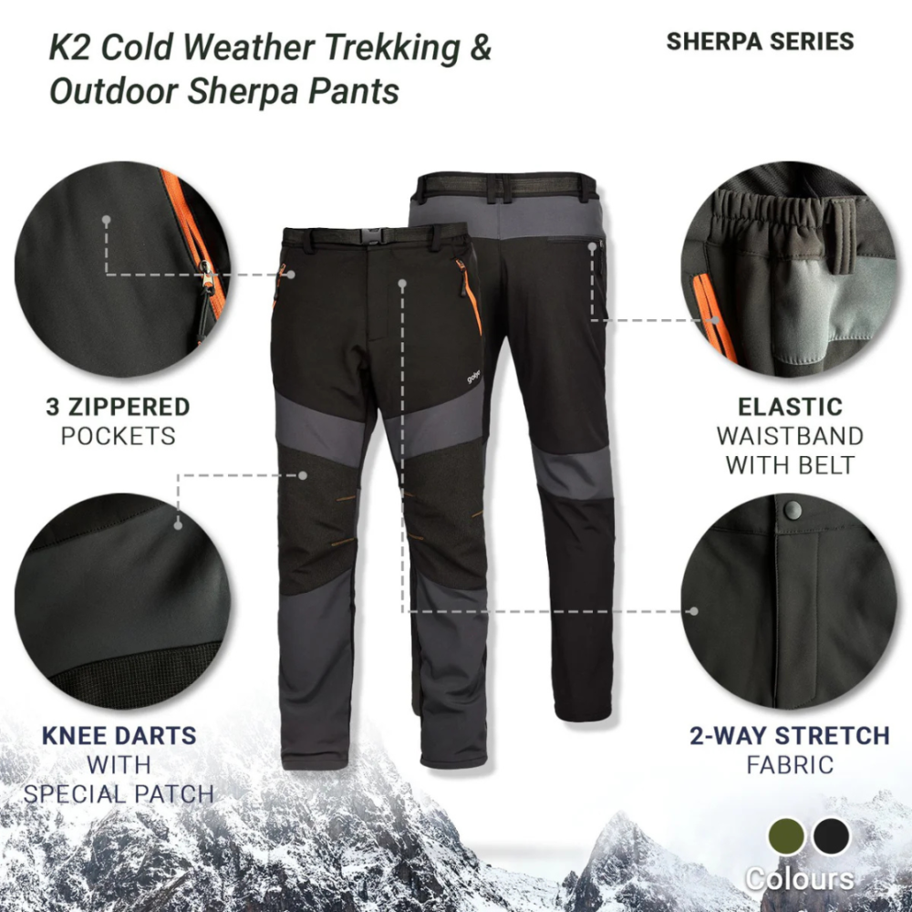 K2 Cold Weather Trekking & Outdoor Sherpa Pants - Image 4