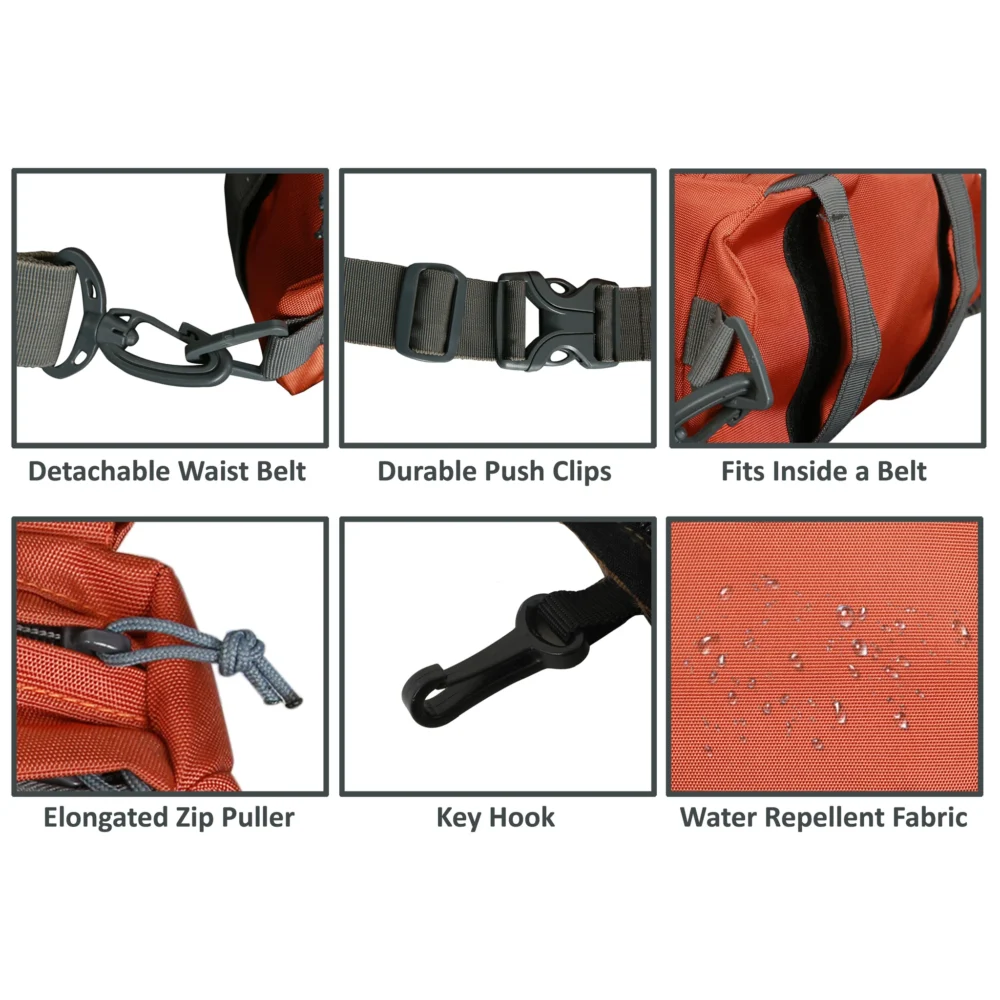 Tripole Waist Pack - Multi-Purpose Fanny Bag | Orange - Image 3