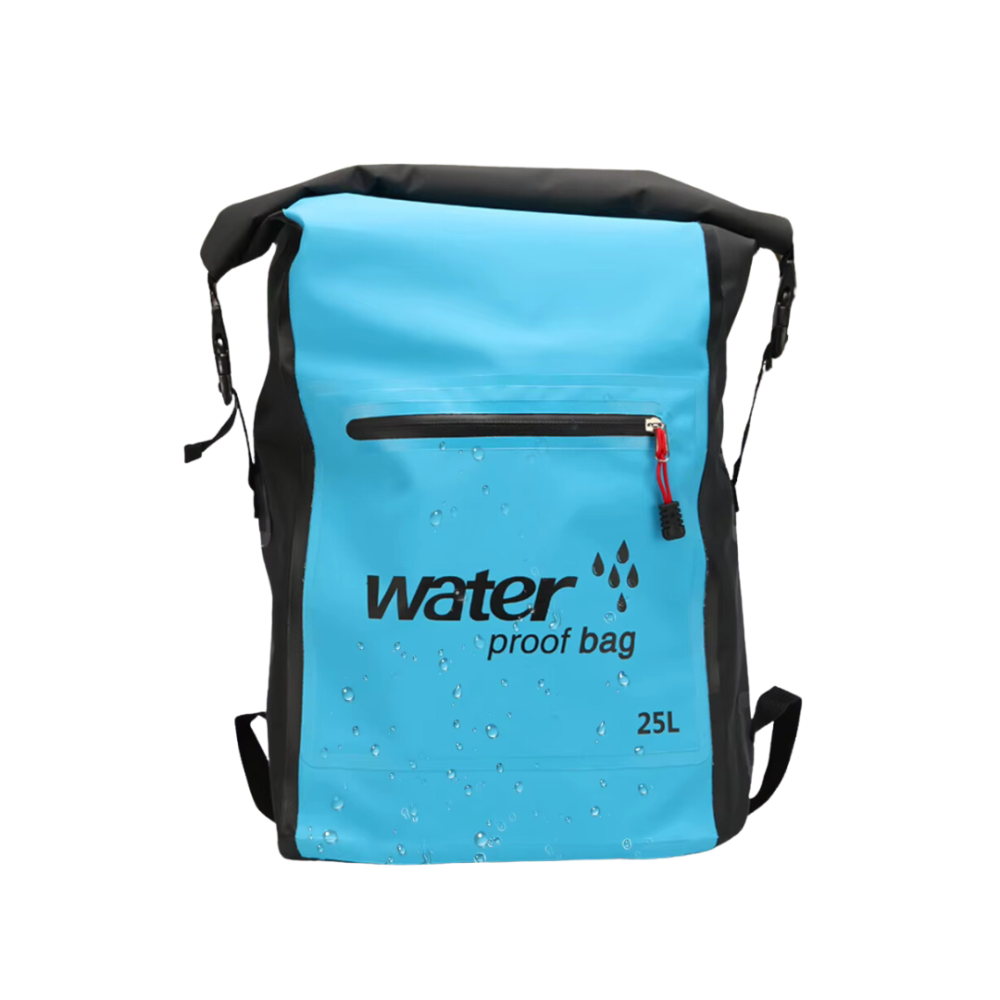 Dry bag in use on a river rafting trip, keeping gear safe and dry