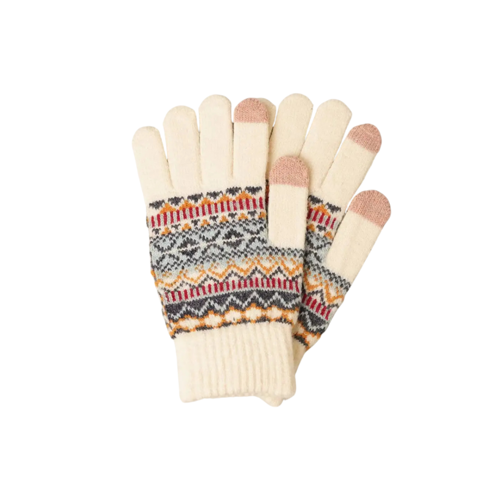Geometric Print Woollen Gloves