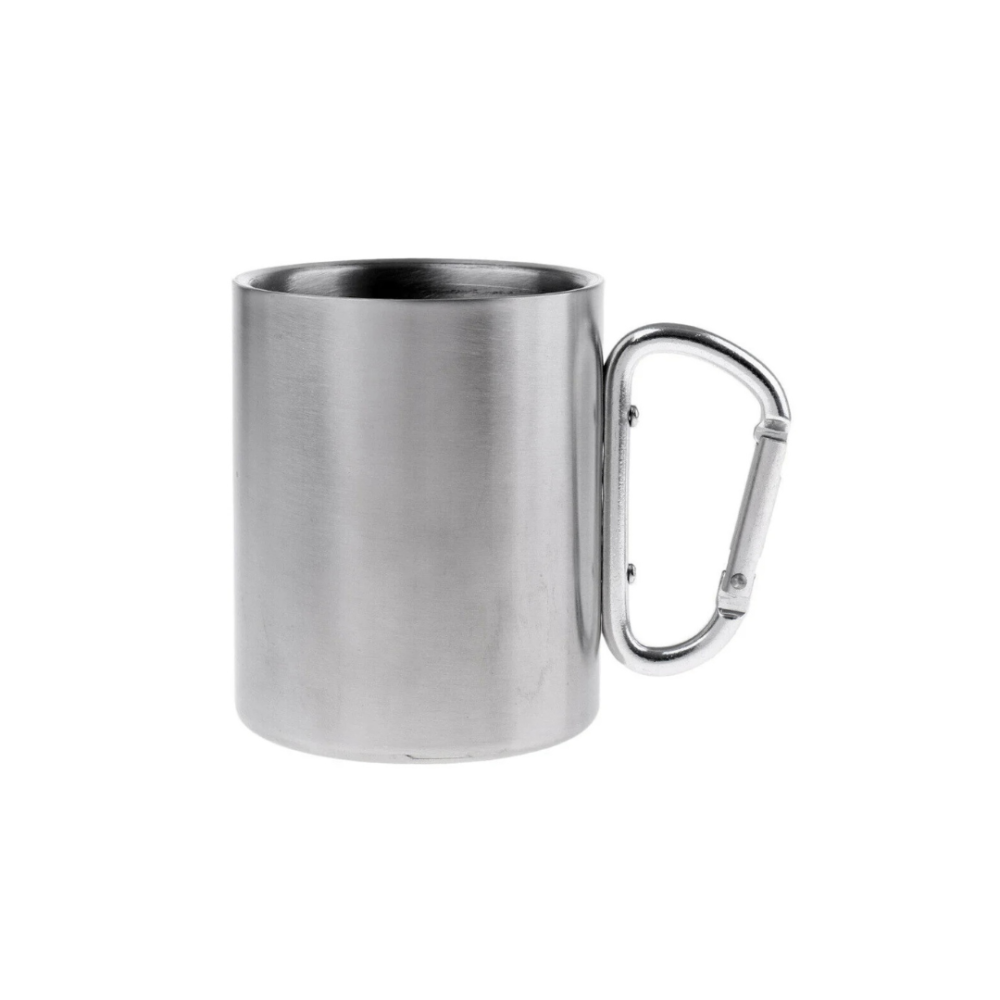 Stainless Steel MUG with carabiner keychain