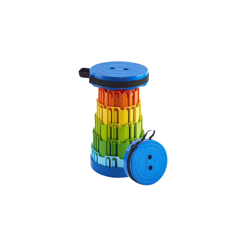 Collapsible Plastic Stool - Multicolor, Portable, and Lightweight