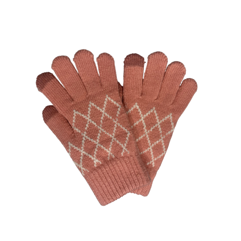 Winter Woolen Hand Gloves with Diamond Intricate Design