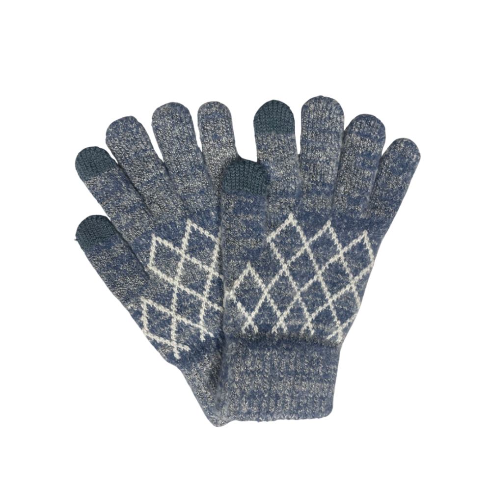 Winter Woolen Hand Gloves with Diamond Intricate Design