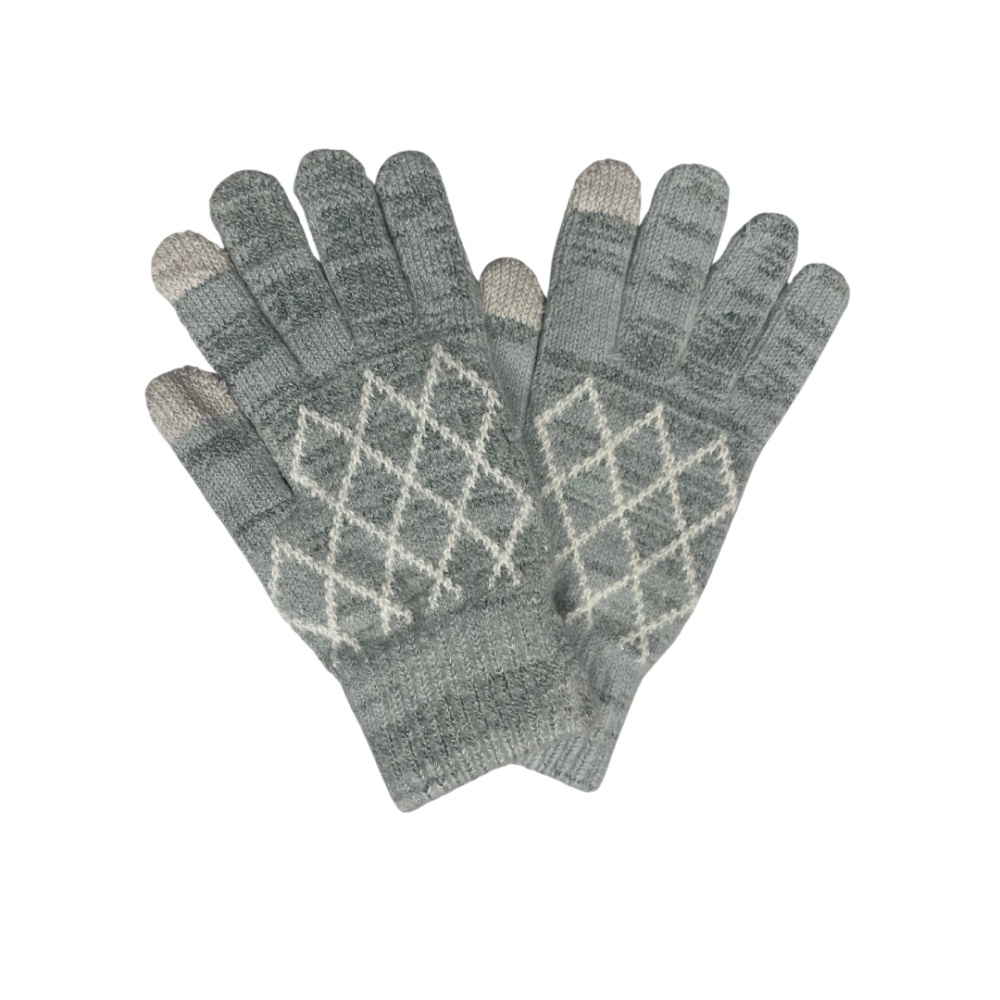 Winter Woolen Hand Gloves with Diamond Intricate Design
