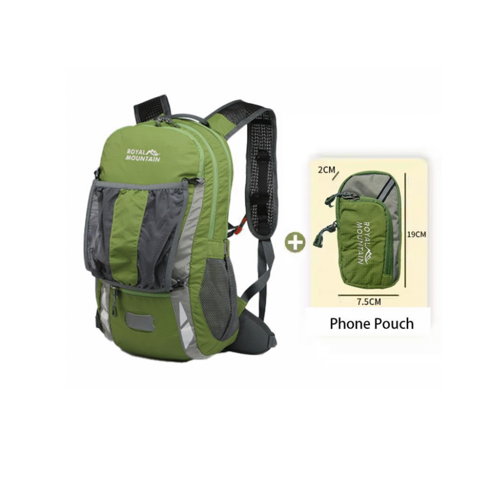 Spacious decompression backpack shown with organized contents like clothes, tech, and gear