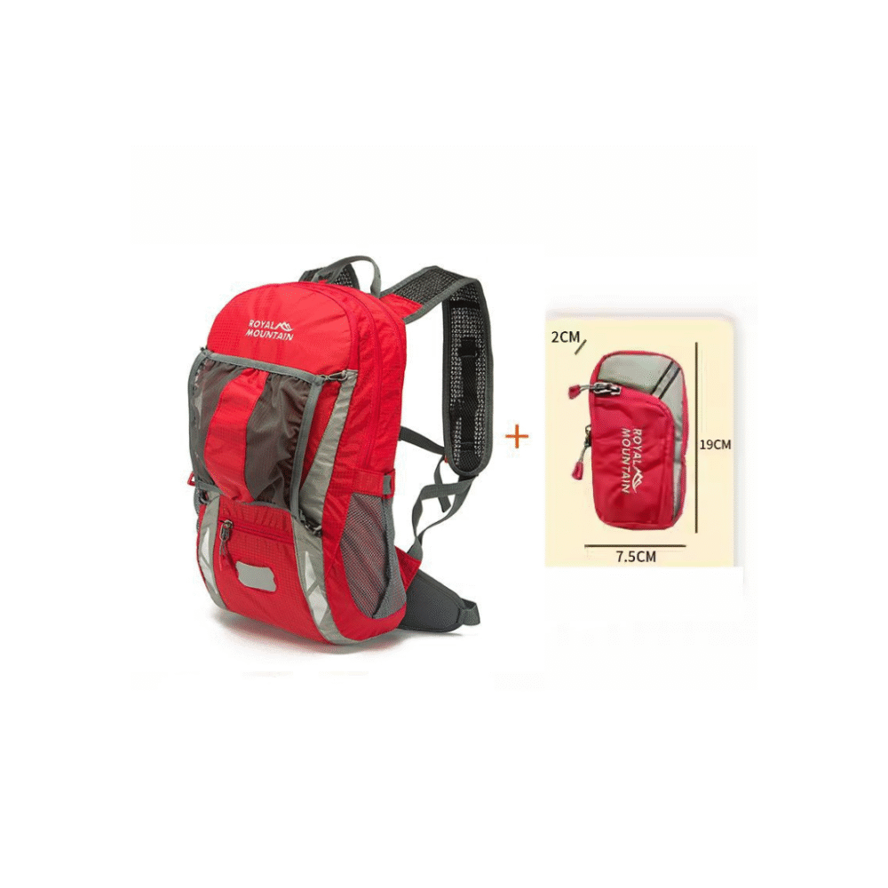 Spacious decompression backpack shown with organized contents like clothes, tech, and gear