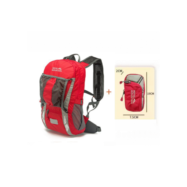 Spacious decompression backpack shown with organized contents like clothes, tech, and gear
