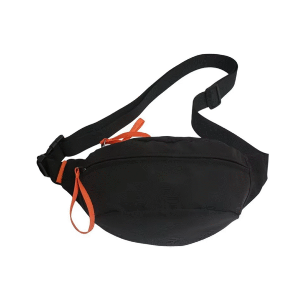 Unisex waterproof polyester waist pouch with adjustable strap, ideal for travel, sports, and outdoor activities