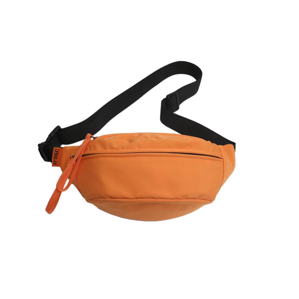 Unisex waterproof polyester waist pouch with adjustable strap, ideal for travel, sports, and outdoor activities