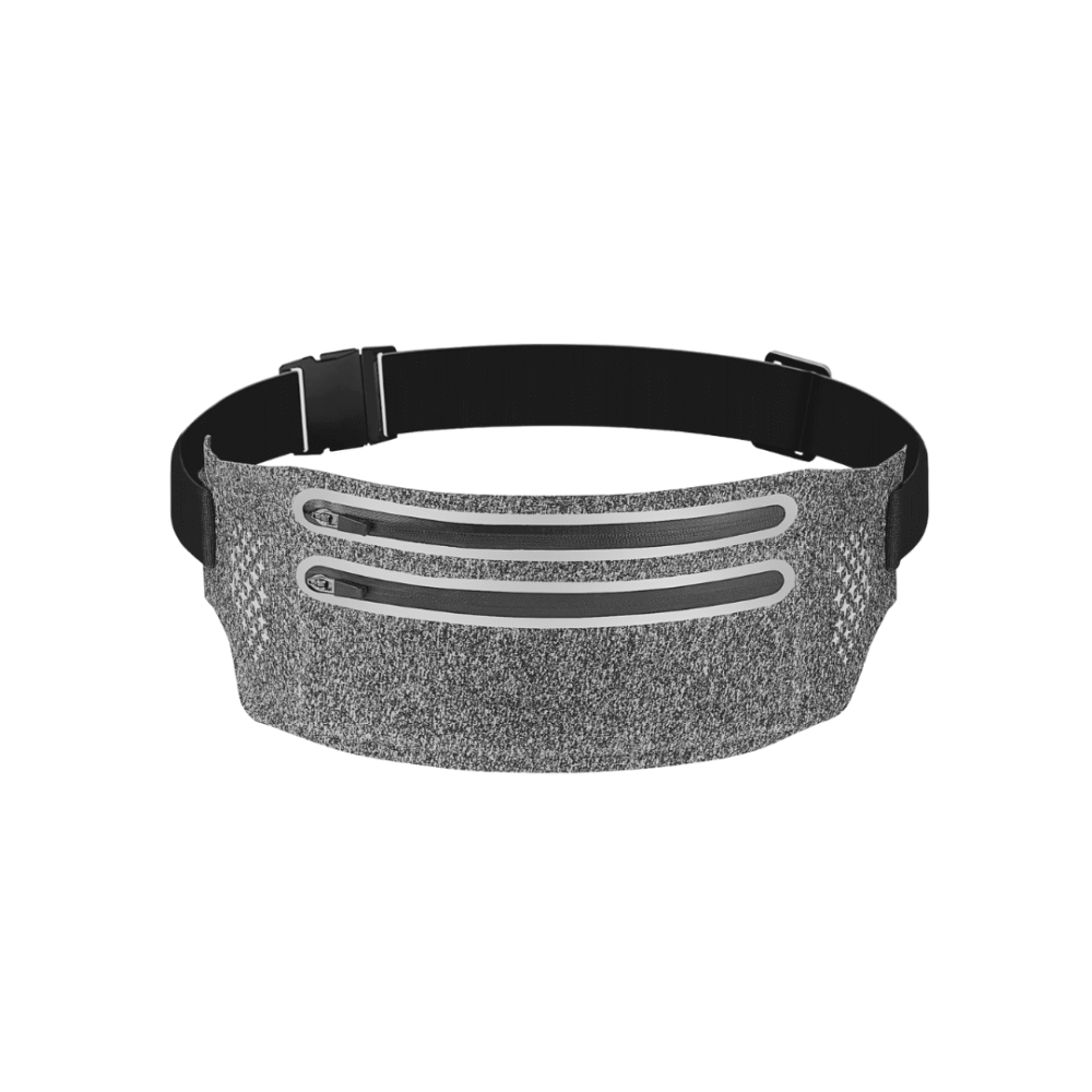Close-up of adjustable elastic waist strap with secure buckle for a custom fit