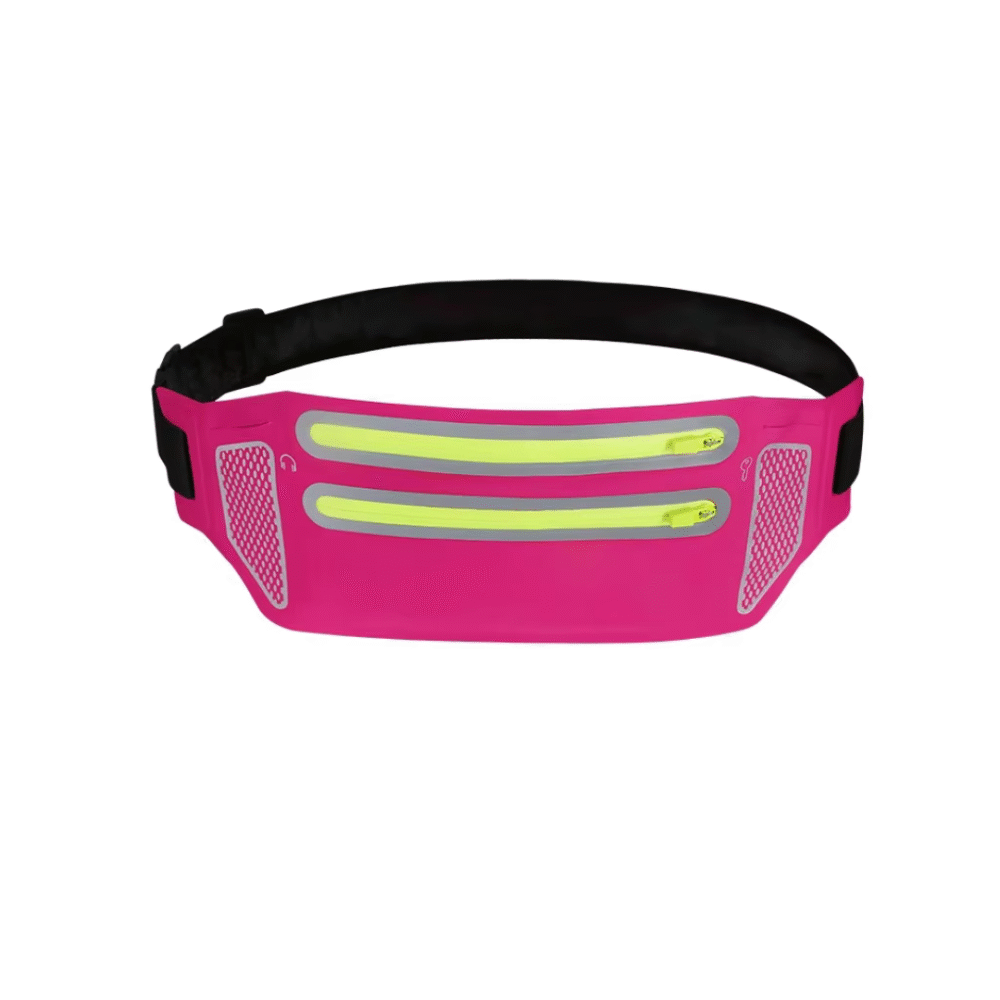 Close-up of adjustable elastic waist strap with secure buckle for a custom fit