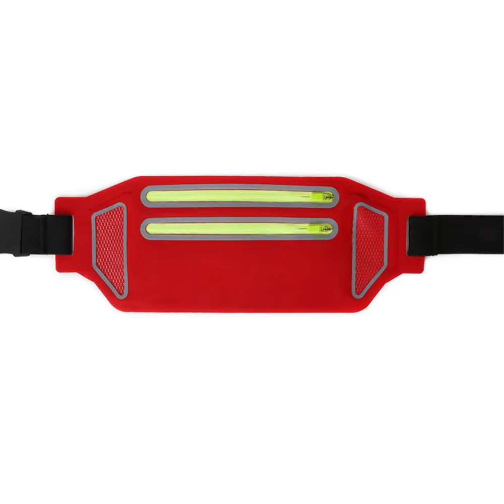 Close-up of adjustable elastic waist strap with secure buckle for a custom fit