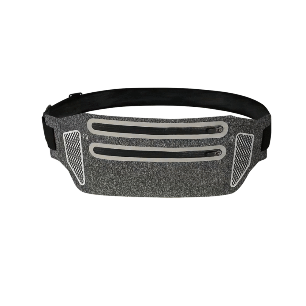 Close-up of adjustable elastic waist strap with secure buckle for a custom fit
