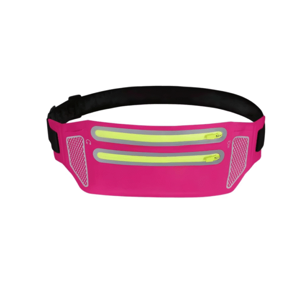 Close-up of adjustable elastic waist strap with secure buckle for a custom fit