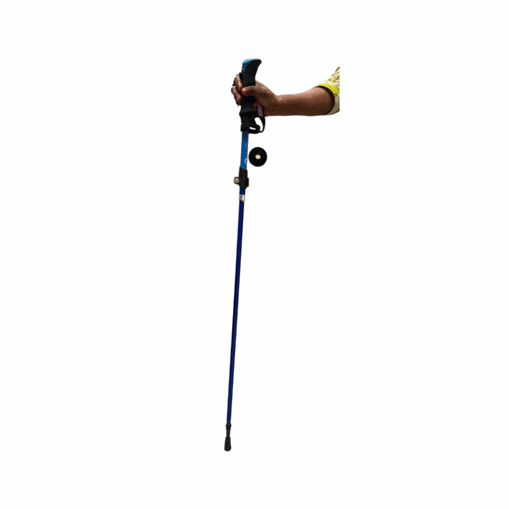 Compact foldable trekking sticks with ergonomic grip for outdoor trails