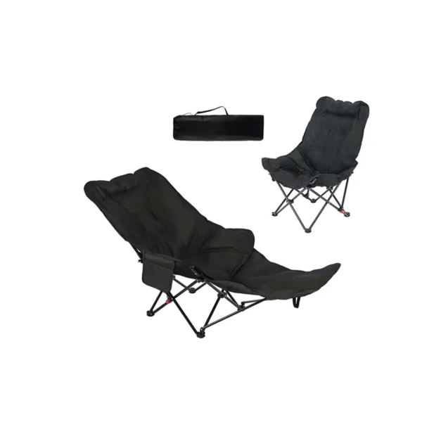 Foldable camping chair with leg extension for outdoor comfort